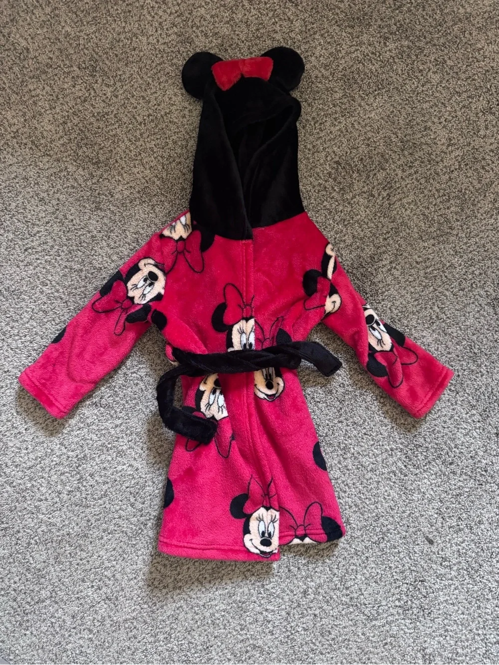 Minnie Mouse Pink Hooded Kids Bathrobe with Ears